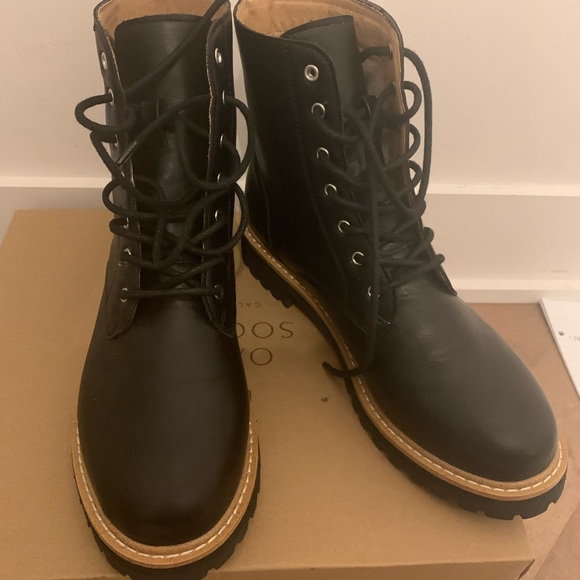 Lace up boots faux leather black - Picture 2 of 4